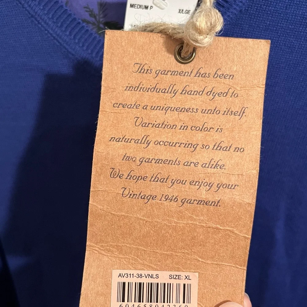 NEW 100% Cotton Blue Crew Neck